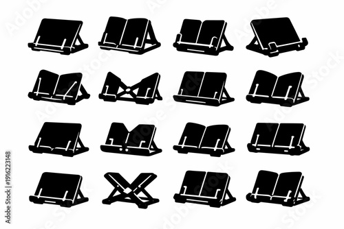 Reading book image silhouette portable icon stand simple generation structure design travel
