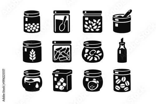 Storage kitchen image simple category concept filled vector generation containers countertop icon