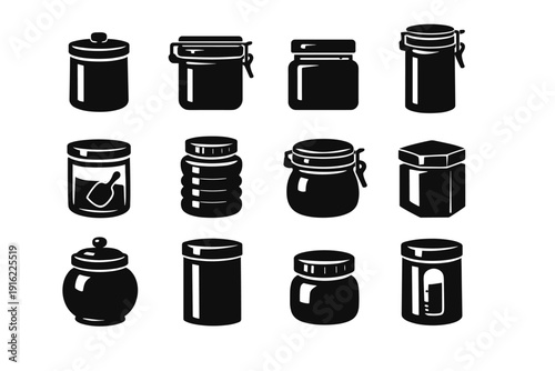 Reliable vessel robust black concept vector image durable icon jar sturdy generation
