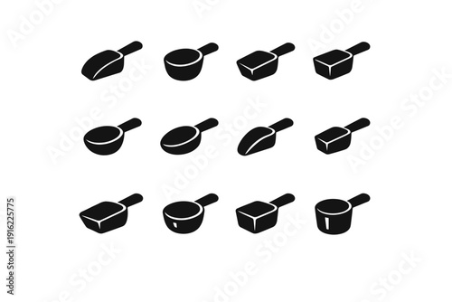 Short simple kitchen icon powder form filled vector granular generation geometry food