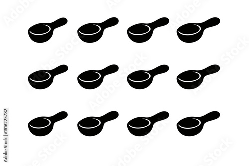 Scoop icons handcrafted vector bowl form kitchen item spice shape icon natural