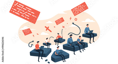 Distributed Workforce Collaboration and Data Stream Processing in Abstract Tech Environment