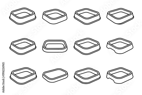 Underside vector profile hygienic icon pet food functional feeding clean icons rim