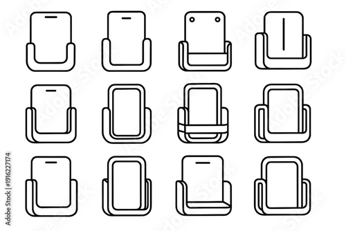 Modern mount icon wall shelf clean vector shape phone geometry