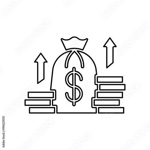 Dollar increase value icon
