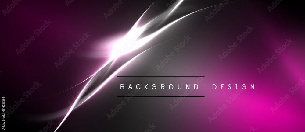 Obraz premium Abstract pink, purple gradients. Bright light streaks create dynamic visual effect. Text reads background design. Modern, sleek presentation.
