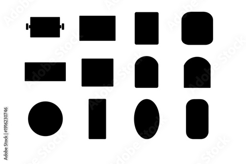 Vector everyday generation silhouette frameless simple modern icon panel glass mirror fixture