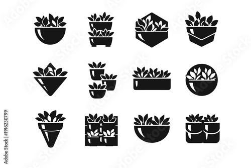 Generation solid compact icon solution image simple container pot wall holder decor