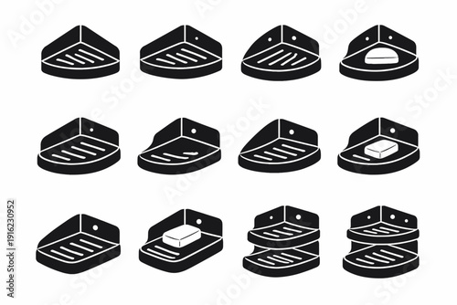 Angled solid solution corner vector image black mount simple generation soap form