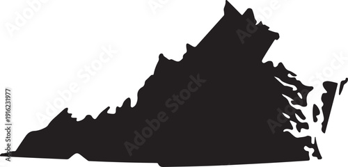 Virginia black map on white background vector