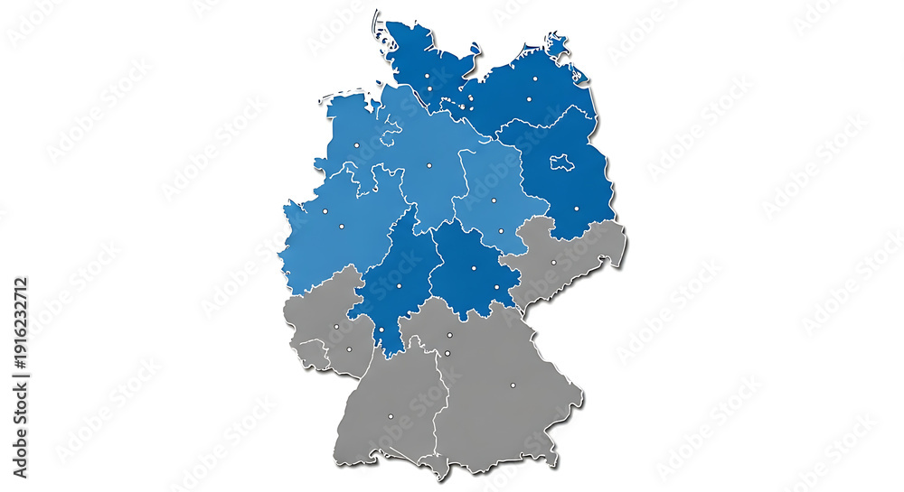 custom made wallpaper toronto digitalGermany Map Illustration with Federal States and Regional Blue and Grey Color Coding