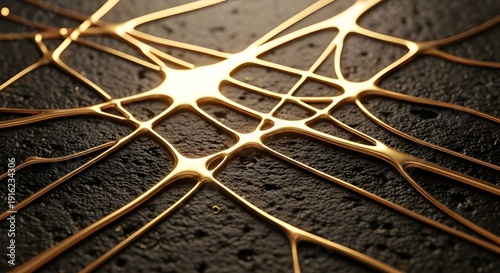 Neuron network connections on dark background