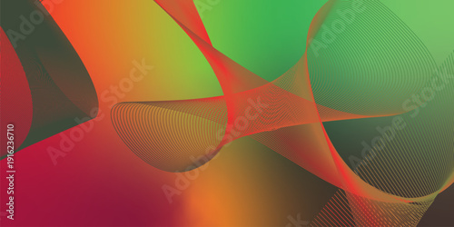 Bisque  maroon and green abstract shape grainy gradient background with black backdrop and noisy texture for wide banner poster and header design