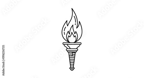Torch Flame Icon Vector Illustration - Symbol of Freedom, Victory, and Enlightenment