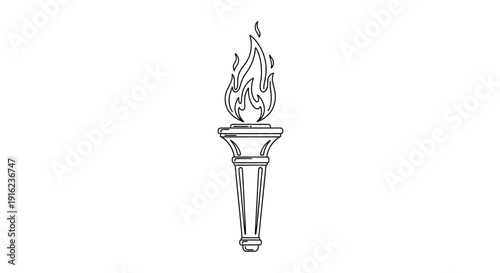 Torch Flame Icon, Symbol of Knowledge, Inspiration, and Victory