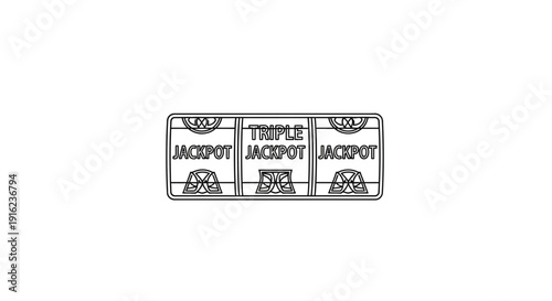 Triple Jackpot Slot Machine Reels - Gambling Win Concept
