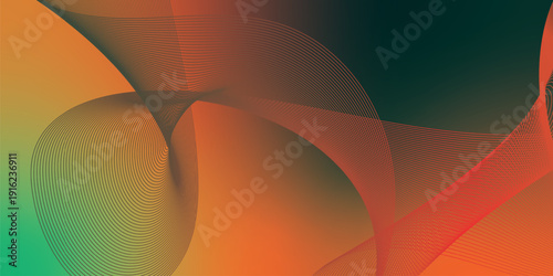 Bisque  maroon and green abstract shape grainy gradient background with black backdrop and noisy texture for wide banner poster and header design