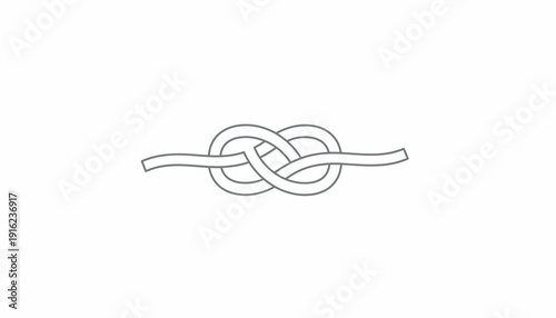 Simple Figure Eight Knot Illustration on White Background