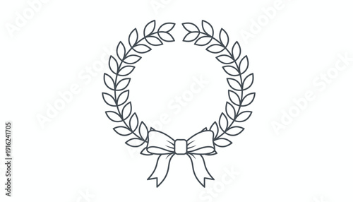 Laurel Wreath with Ribbon - Award, Victory, Achievement Symbol