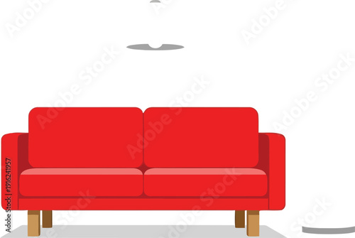 Stylish Red Sofa for Modern Living Room Decor