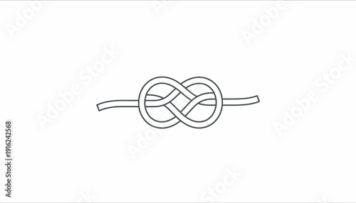 Figure Eight Knot Tied on Rope, Nautical Knot, Simple and Secure Knot