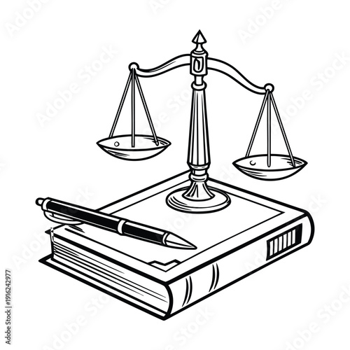 Law object minimalistic illustration