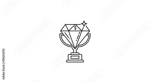 Diamond Trophy with Dollar Sign: Symbol of Financial Success and Achievement