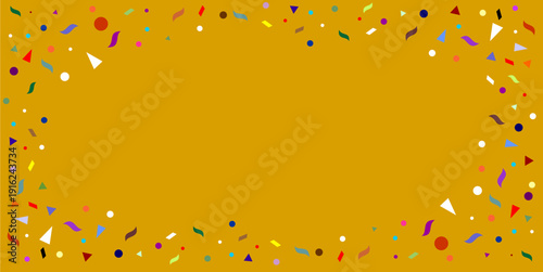 Blank or no text yellow background with confetti