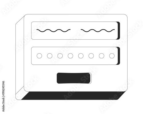 Login credentials form 2D line object. Log in interface with username and hidden password entry. Secure account access input isolated clipart vector ink outline item. Monochrome spot illustration