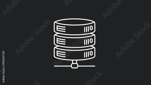 Database Servers Stack Icon Representing Data Storage.