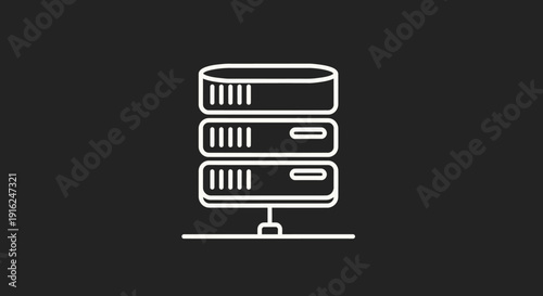 Database Server Rack Technology Icon Vector Illustration.