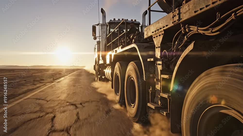 custom made wallpaper toronto digitalHeavy Duty Freight Truck Rumbles Down Desert Highway