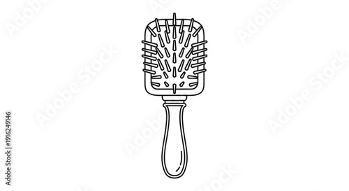 Vent Brush for Hair Styling, Detangling, and Blow Drying - Line Art Icon