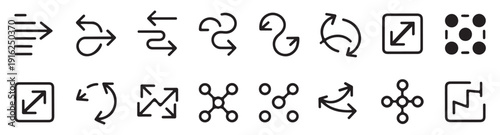 Set of various arrows and direction symbols isolated on white background vector illustration