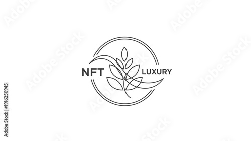 Elegant NFT Luxury Logo with Botanical Elements.