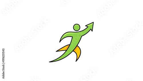 Green Humanoid Figure Ascending with Rocket Boosters.
