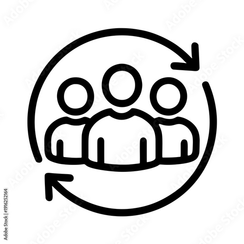 This Team collaboration icon works well for dashboards, business graphics, and content about team management, partnerships, and collaborative workflows. 