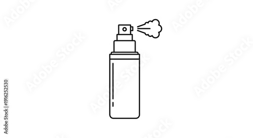 Spray Bottle Icon with Mist Cloud - Cleanliness and Hygiene Concept
