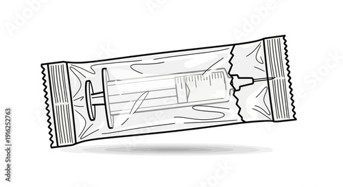 Sterile Syringe in Packaging - Medical Injection Tool, Healthcare Equipment
