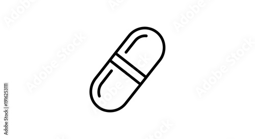 Simple line icon of a capsule pill, medical symbol, healthcare concept