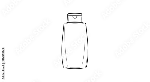 Simple Outline Drawing of a Flip-Top Bottle on White Background