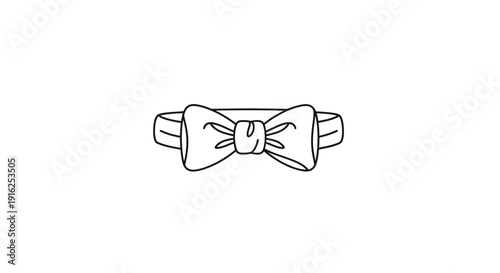 Simple Black and White Hand-Drawn Bow Tie Icon