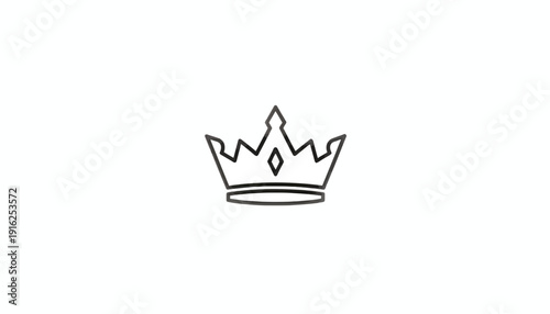 Simple Crown Icon Line Art, Minimalist Royal Symbol, Elegant Emblem
