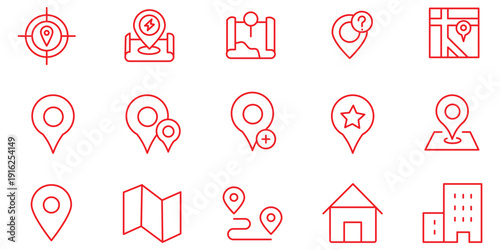 Location line icon. Minimal vector illustration with simple thin outline icons as map, pin, travel, gps, marker, globe, earth, destination and other business pictogram