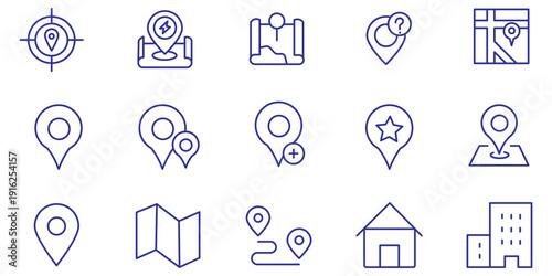 Location line icon. Minimal vector illustration with simple thin outline icons as map, pin, travel, gps, marker, globe, earth, destination and other business pictogram