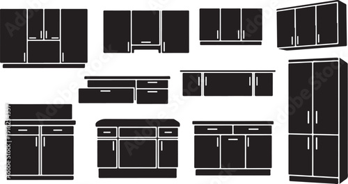 Black kitchen cabinet designs and layouts collection
