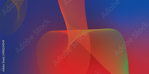 Bisque red and navy azure abstract shape grainy gradient background with black backdrop and noisy texture for wide banner poster and header design