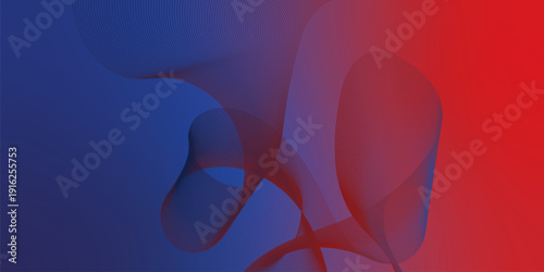 Bisque red and navy azure abstract shape grainy gradient background with black backdrop and noisy texture for wide banner poster and header design