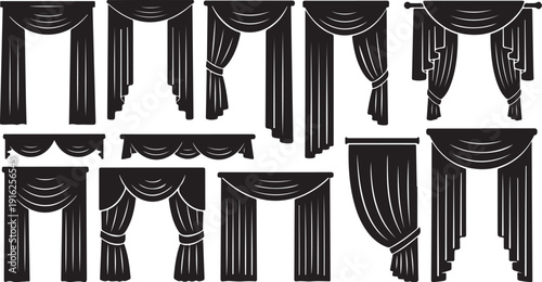 Various Black Curtain Styles and Designs for Windows Displayed