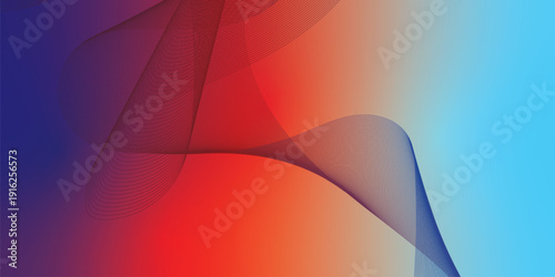 Bisque red and navy azure abstract shape grainy gradient background with black backdrop and noisy texture for wide banner poster and header design